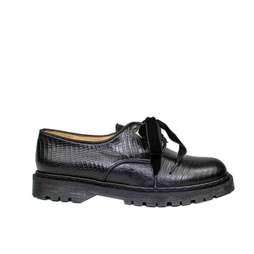 KRISTEL Schwarz Leder Echsen Prägung