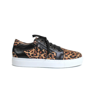 BETH Leopard Print Suede & Black Leather Nappa