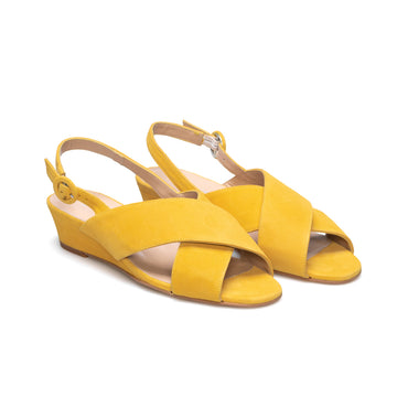 LEIRE Mustard Leather Suede